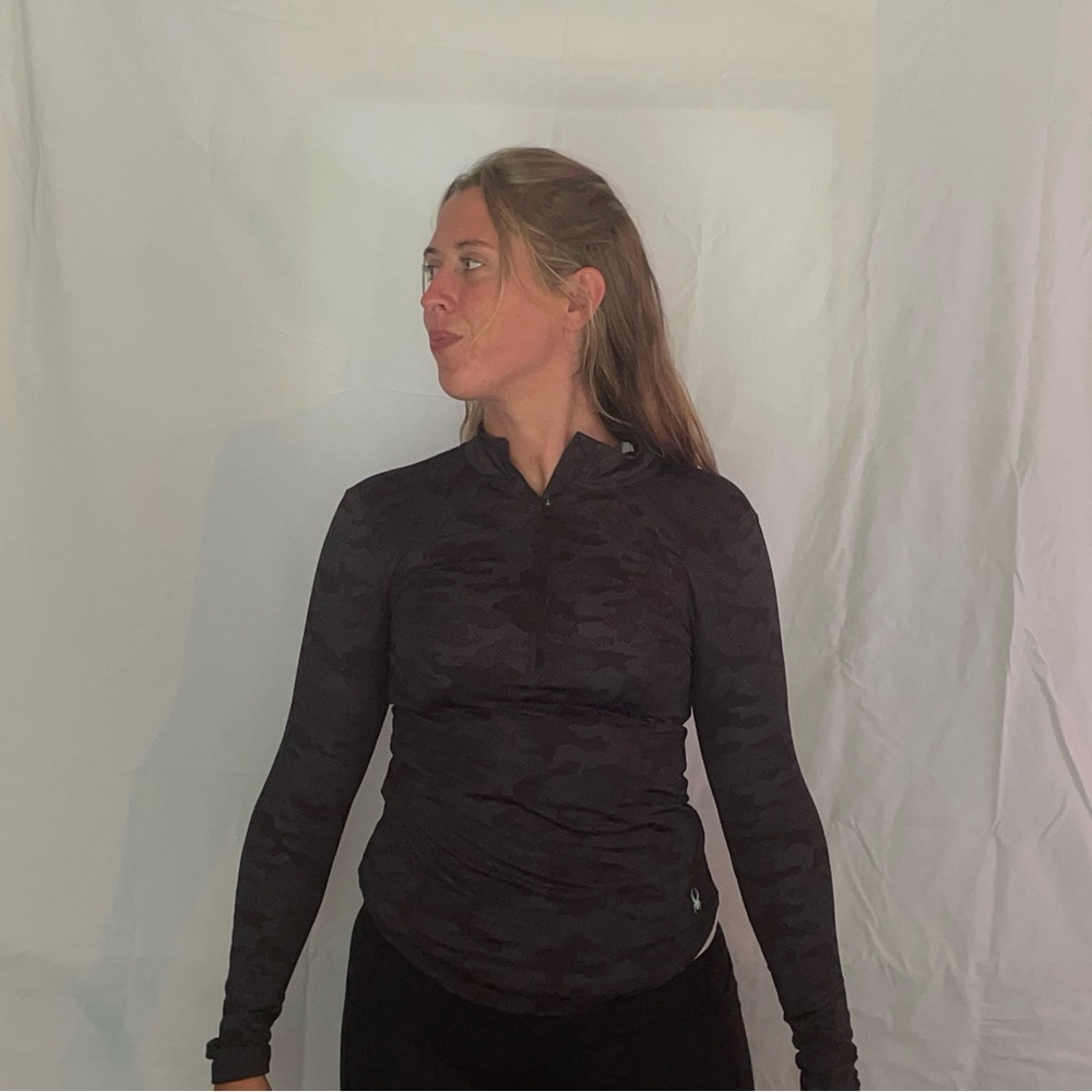 Women's Spyder Black Camouflage Long Sleeve Top